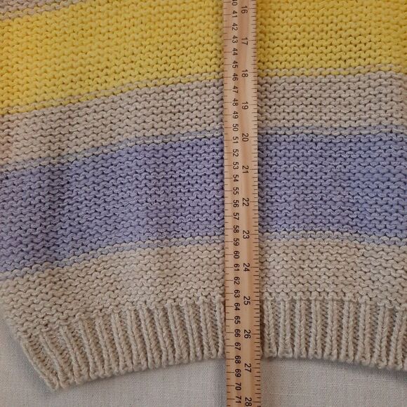 Easel Oversized Sweater Size Small Soft Knit Pullover Crew Neck Pastel Stripes - Picture 9 of 12